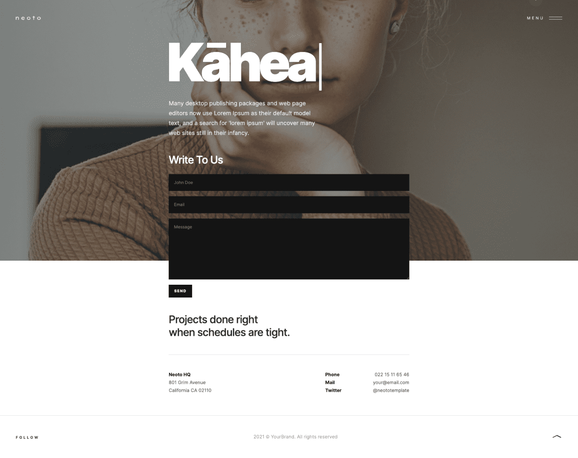 Neoto Website Template - Freelance UX/UI Designer Amsterdam